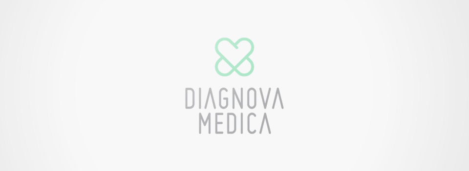 Diagnova Medica logotipo. Pixelarte estudio de diseño gráfico, creatividad y web.