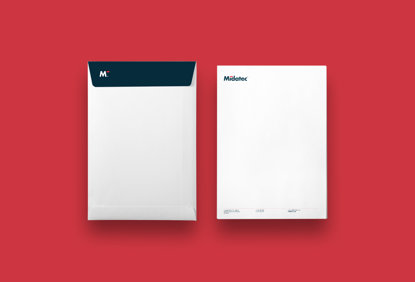 Diseño de identidad corporativa para empresa tecnológica - Diseño de papelería corporativa Midatec - Estudio de diseño Valencia Pixelarte