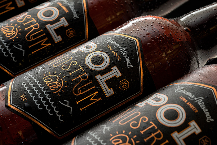 Diseño de logotipo cerveza Pol Nostrum Ale - Diseño de packaging cerveza - Diseño de lettering - Diseño de etiquetas para botella de bebida - Estudio de diseño Valencia Pixelarte