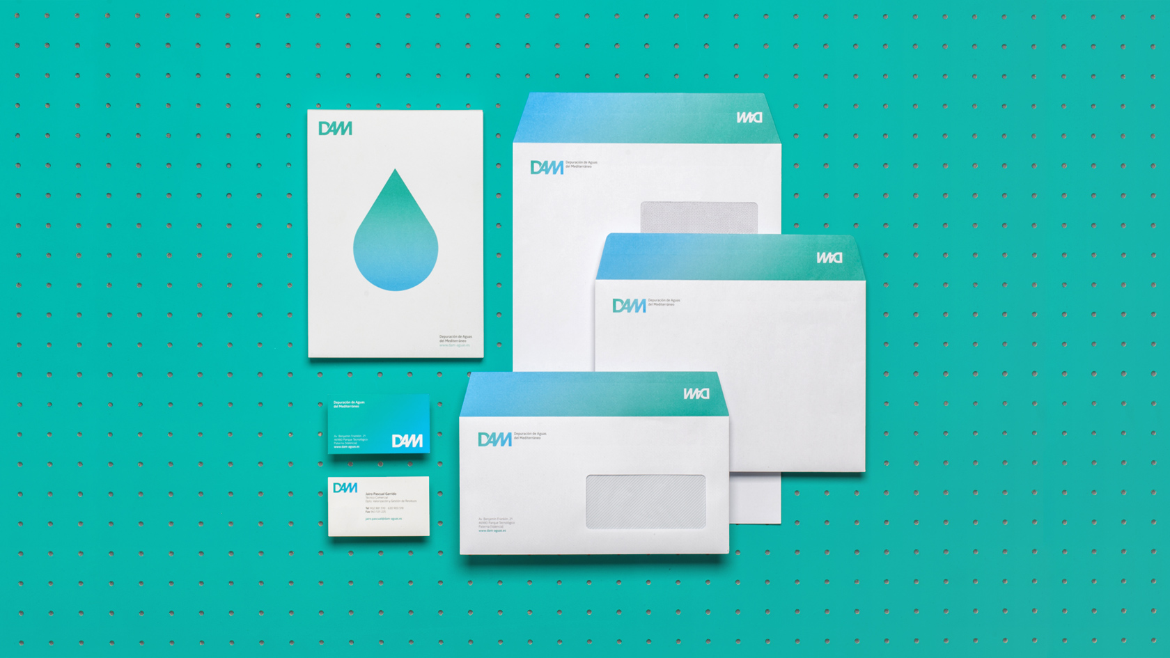 Pixelarte diseñador gráfico - Diseño identidad corporativa DAM, Depuración de Aguas del Mediterráneo