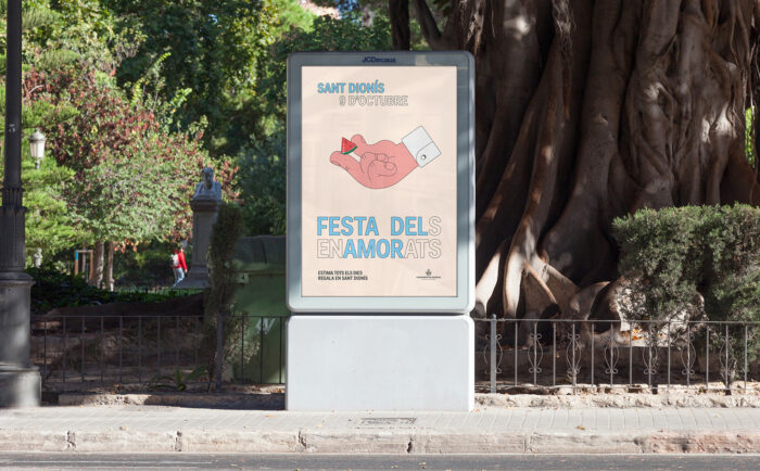 Campaña creativa Sant Dionís - Festa de l'Amor 9 d'Octubre 2019 - Diseño de cartelería street marketing - Estudio de diseño Valencia Pixelarte